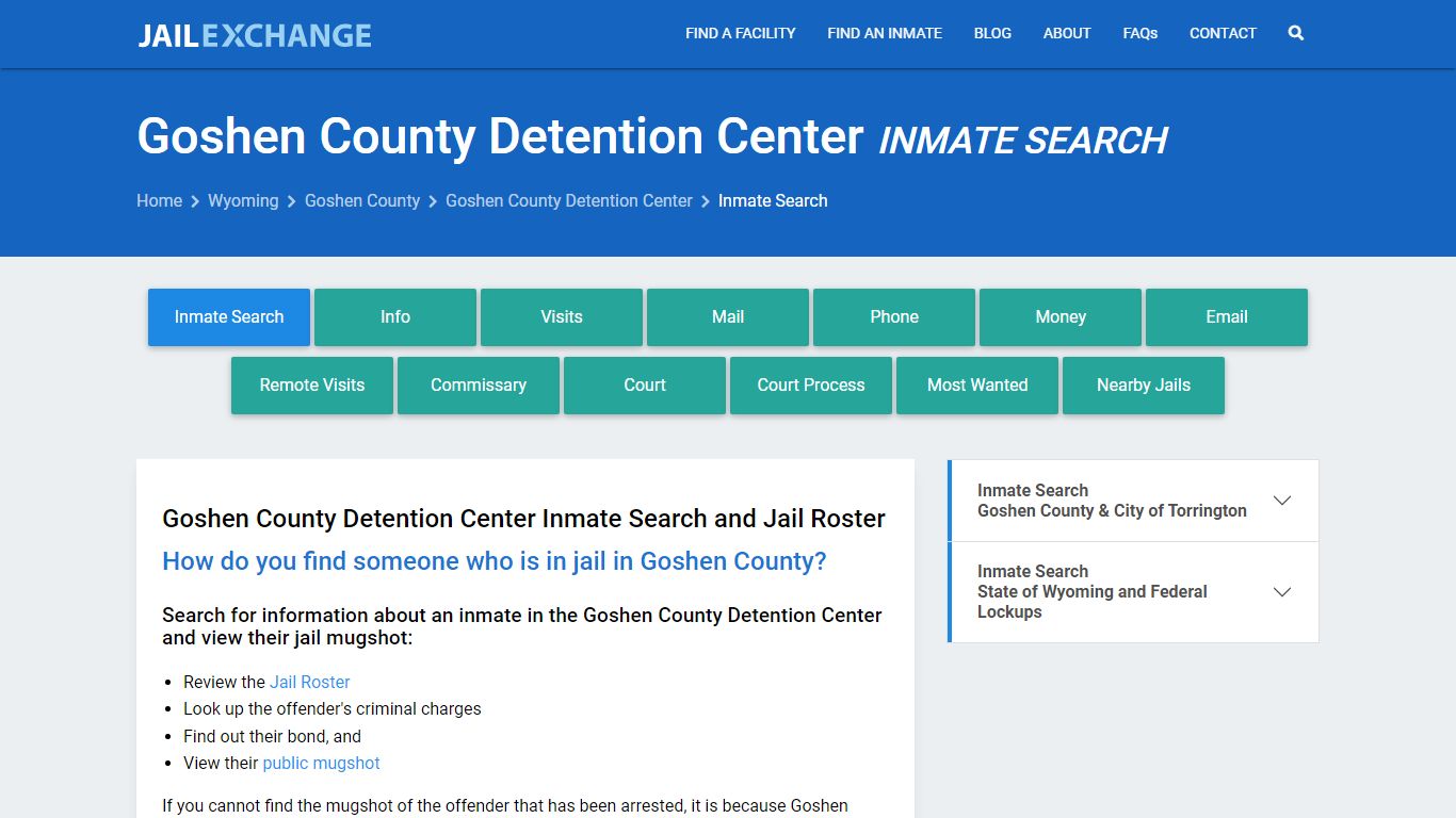 Goshen County Detention Center Inmate Search - Jail Exchange